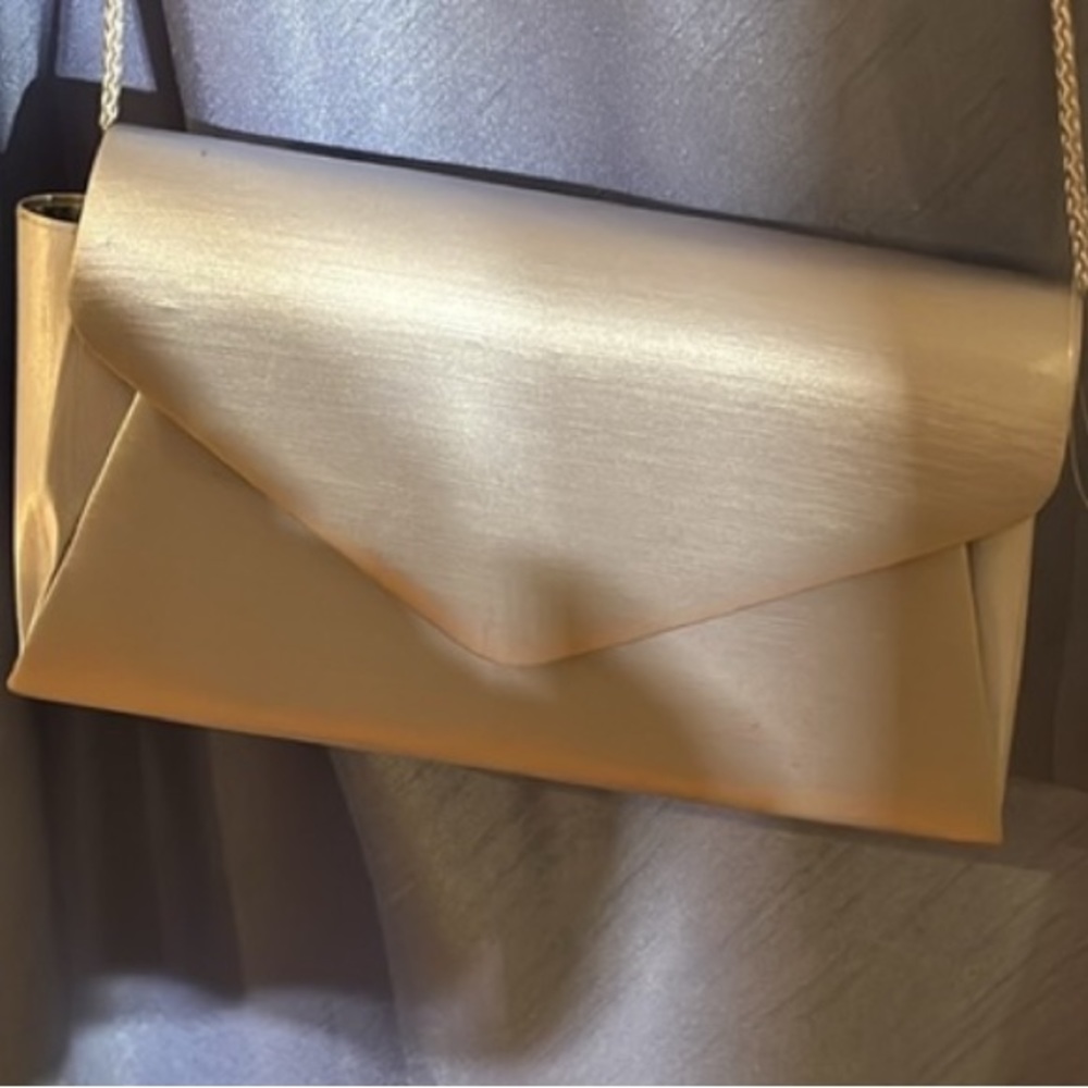 Valerie Stevens light blue satin crossbody bag periwinkle shade